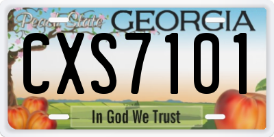 GA license plate CXS7101