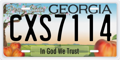 GA license plate CXS7114