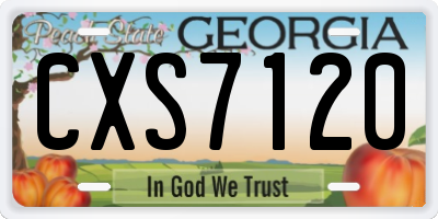 GA license plate CXS7120