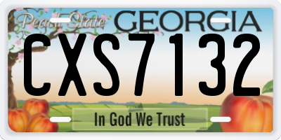 GA license plate CXS7132