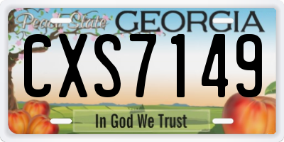 GA license plate CXS7149