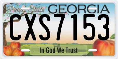GA license plate CXS7153