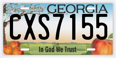 GA license plate CXS7155