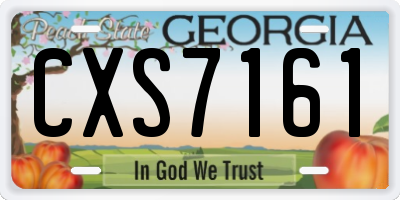 GA license plate CXS7161