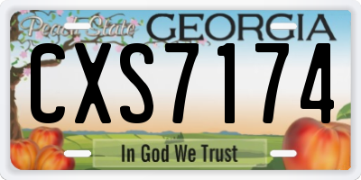 GA license plate CXS7174