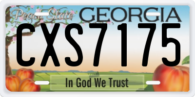 GA license plate CXS7175