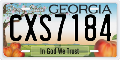 GA license plate CXS7184