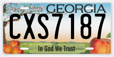 GA license plate CXS7187
