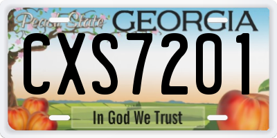 GA license plate CXS7201