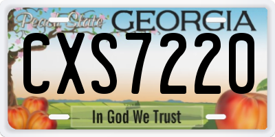 GA license plate CXS7220
