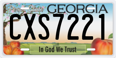 GA license plate CXS7221