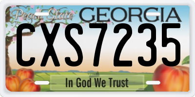 GA license plate CXS7235