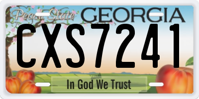 GA license plate CXS7241