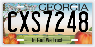GA license plate CXS7248