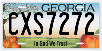 GA license plate CXS7272
