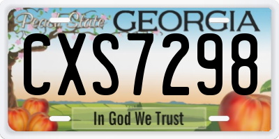 GA license plate CXS7298