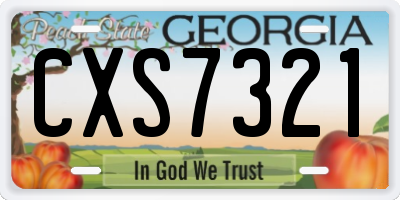 GA license plate CXS7321