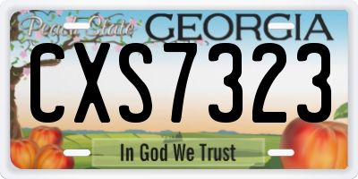 GA license plate CXS7323