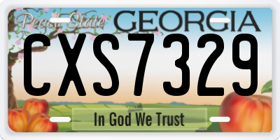 GA license plate CXS7329