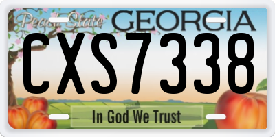 GA license plate CXS7338