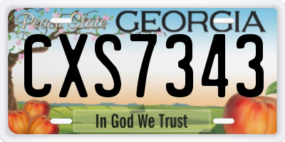 GA license plate CXS7343