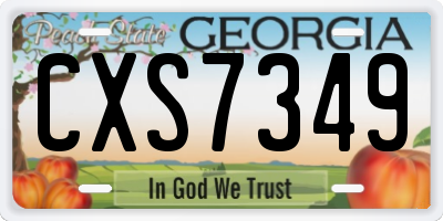 GA license plate CXS7349