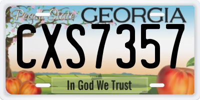 GA license plate CXS7357