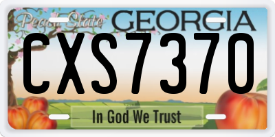 GA license plate CXS7370