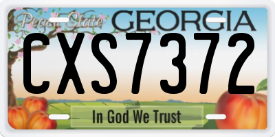 GA license plate CXS7372