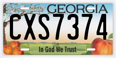 GA license plate CXS7374