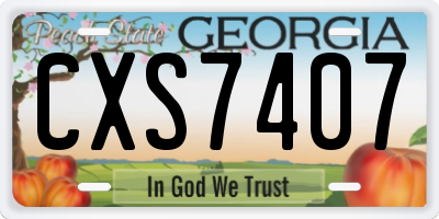 GA license plate CXS7407