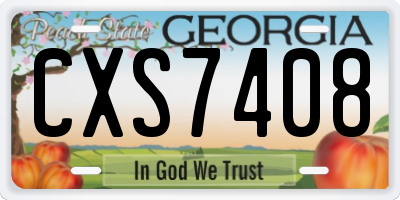 GA license plate CXS7408