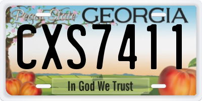 GA license plate CXS7411