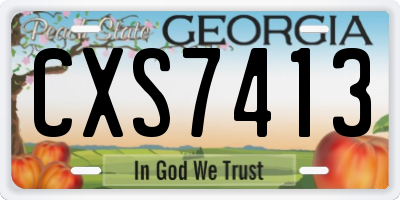 GA license plate CXS7413
