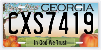 GA license plate CXS7419