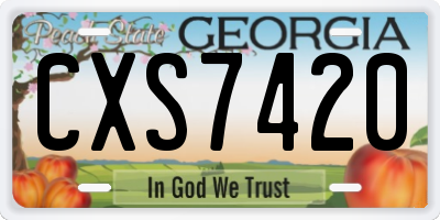 GA license plate CXS7420