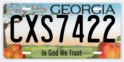 GA license plate CXS7422