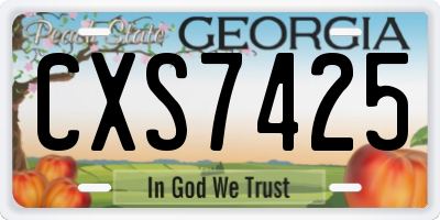GA license plate CXS7425