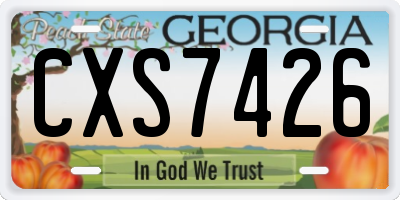 GA license plate CXS7426