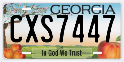GA license plate CXS7447