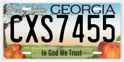 GA license plate CXS7455