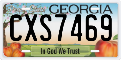 GA license plate CXS7469