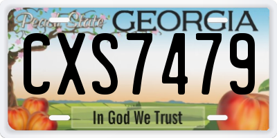 GA license plate CXS7479