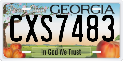 GA license plate CXS7483