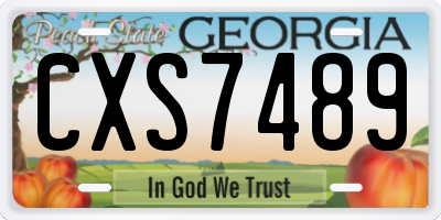 GA license plate CXS7489
