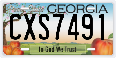 GA license plate CXS7491
