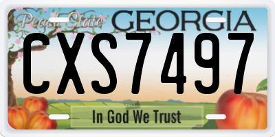 GA license plate CXS7497