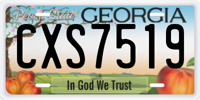 GA license plate CXS7519