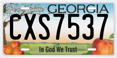 GA license plate CXS7537