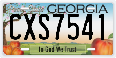 GA license plate CXS7541